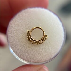 Pupil Hall Double Bada Seam Ring Chains 18g 9/32” 14k Yellow Gold